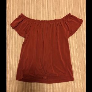 Rust off the shoulder top